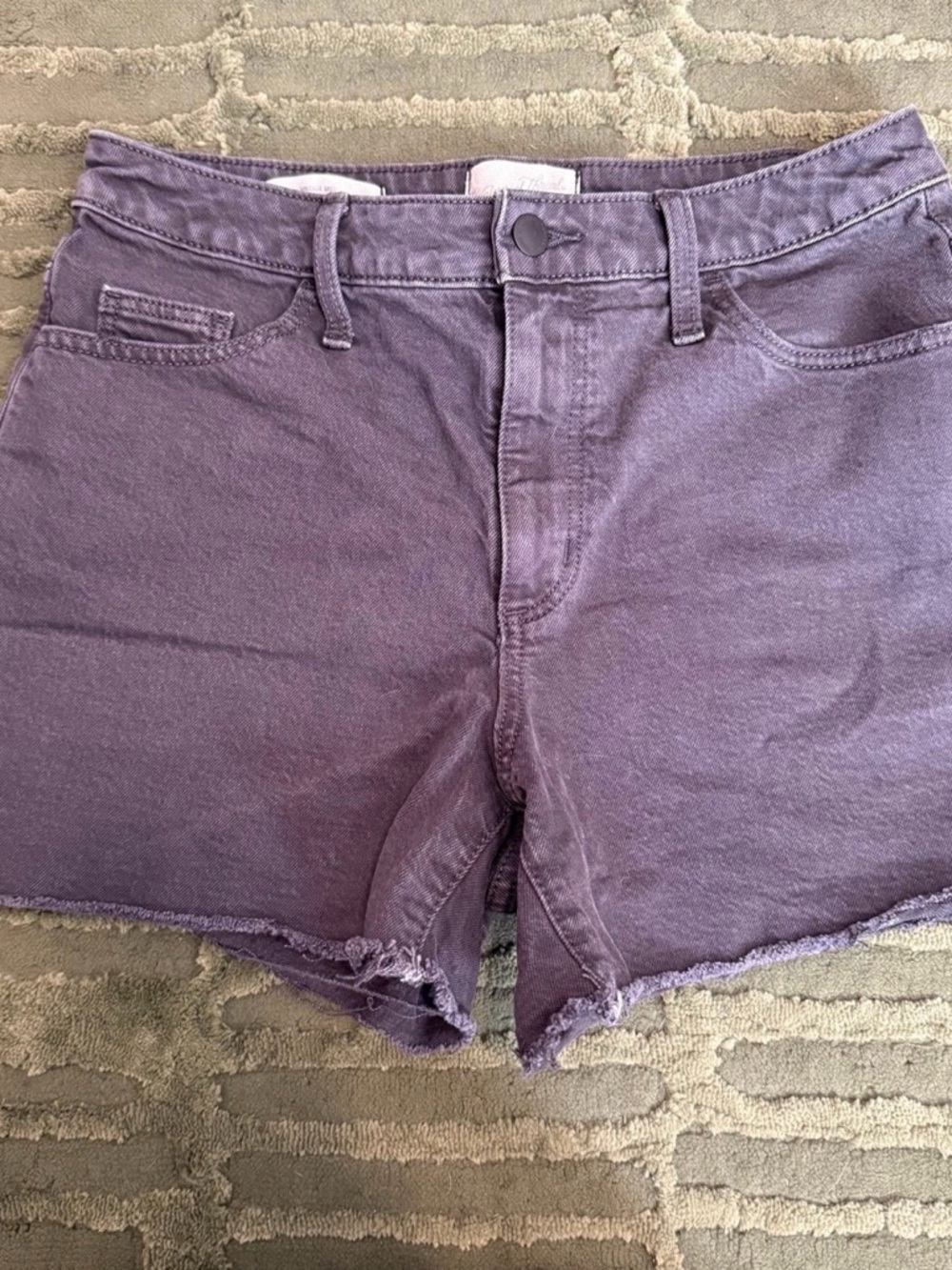High-Rise Black/Charcoal Denim Women’s Shorts